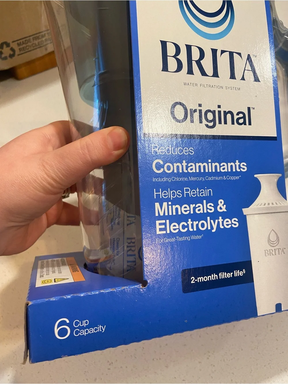 BRITA Original Water Filter Pitcher in Clear/Blue